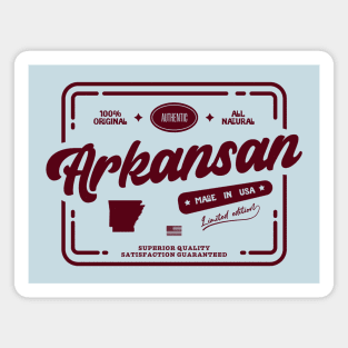 Authentic Arkansan Cool Vintage Dark Stamp Print Arkansas Resident Gift Magnet